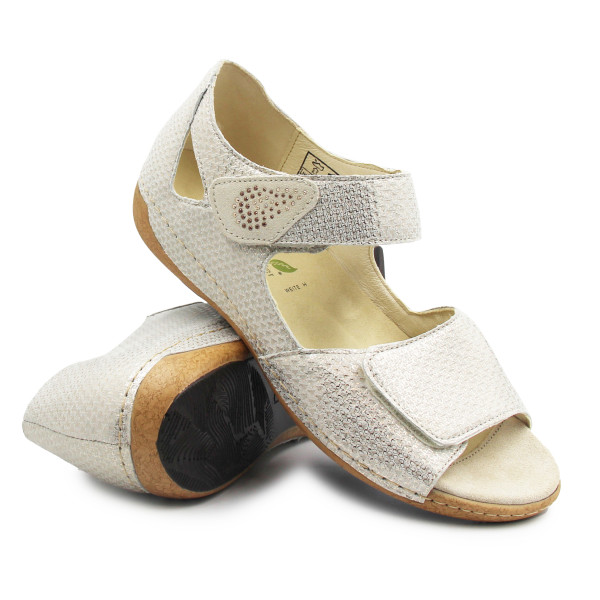 Damskie Sandały Na Lato Szerokie Stopy Waldlaufer 342H80 Beż