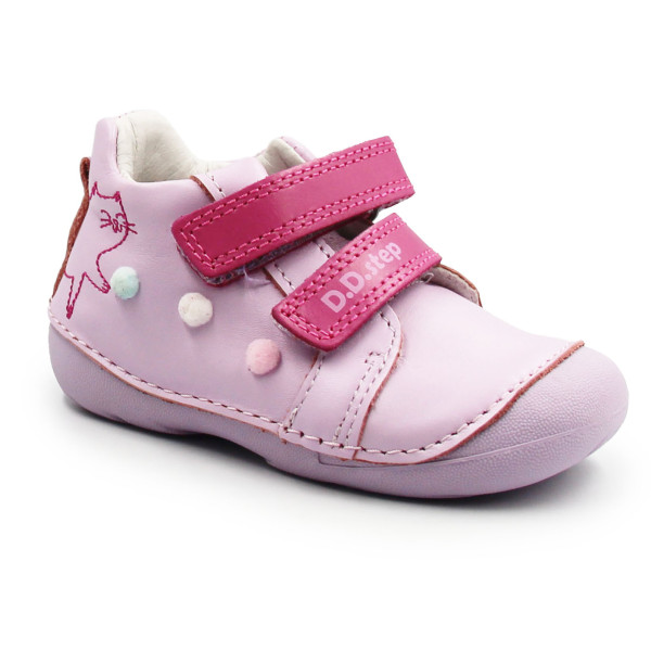 Fioletowe Buty Dla Dziewczynek Na Wiosnę z Kotkiem DD STEP S015-61267 Daisy Pink