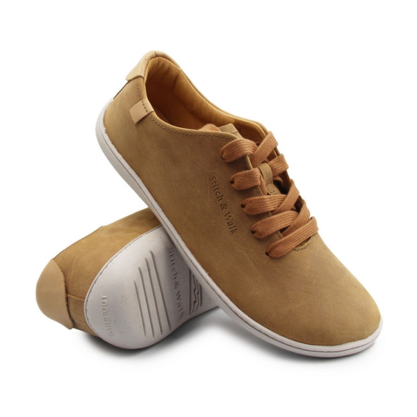 Półbuty barefoot męskie na wiosnę Stitch&Walk S088-61943B chocolate