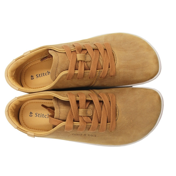 Półbuty barefoot męskie na wiosnę Stitch&Walk S088-61943B chocolate