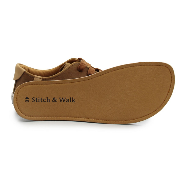 Półbuty barefoot męskie na wiosnę Stitch&Walk S088-61943B chocolate