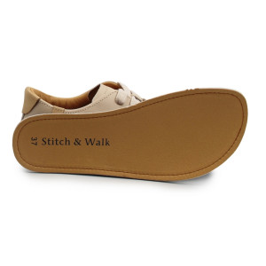 Barefoot buty na wiosnę dla kobiet Stitch&Walk S088-61943 cream