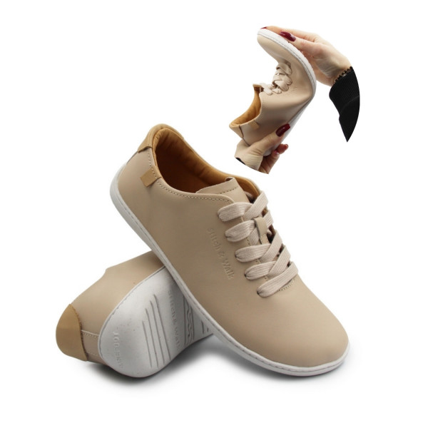 Barefoot buty na wiosnę dla kobiet Stitch&Walk S088-61943 cream