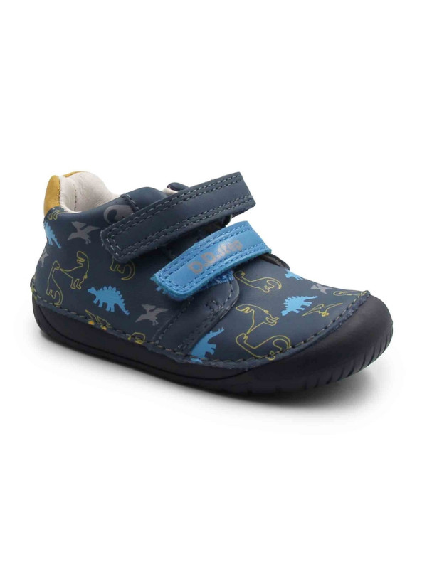 Buciki w dinozaury barefoot na jesień d.d.step S070-62594BV royal blue