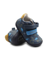 Buciki w dinozaury barefoot na jesień d.d.step S070-62594BV royal blue