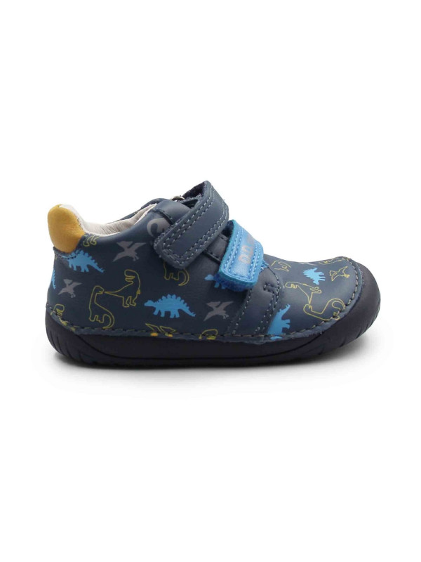 Buciki w dinozaury barefoot na jesień d.d.step S070-62594BV royal blue