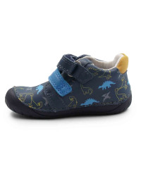 Buciki w dinozaury barefoot na jesień d.d.step S070-62594BV royal blue