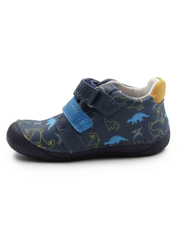 Buciki w dinozaury barefoot na jesień d.d.step S070-62594BV royal blue