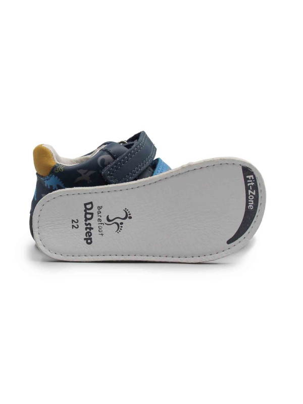 Buciki w dinozaury barefoot na jesień d.d.step S070-62594BV royal blue