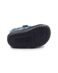 Buciki w dinozaury barefoot na jesień d.d.step S070-62594BV royal blue