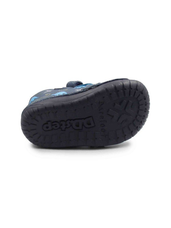 Buciki w dinozaury barefoot na jesień d.d.step S070-62594BV royal blue