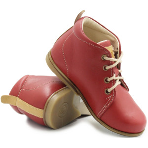 Czerwone buciki dla dziewczynek na wiosnę z obcasem Thomasa Emel es 1075-20