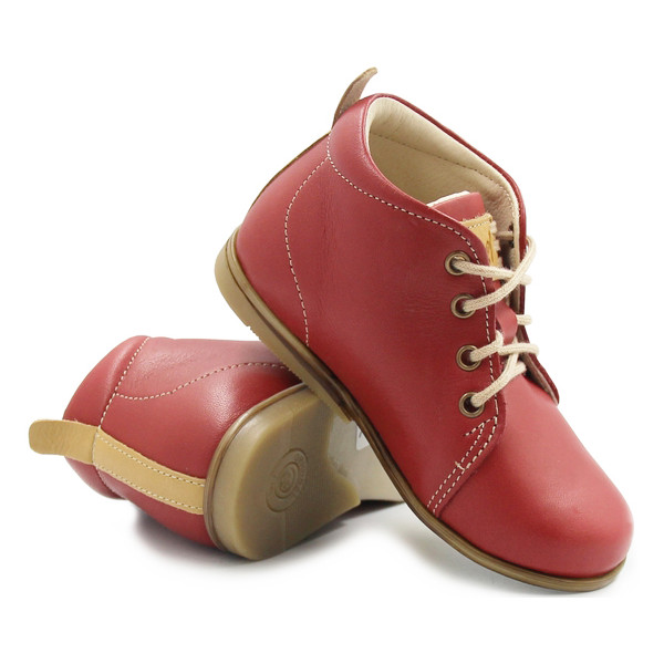 Czerwone buciki dla dziewczynek na wiosnę z obcasem Thomasa Emel es 1075-20