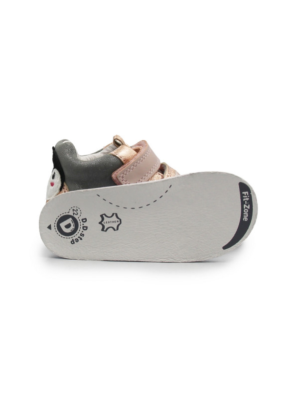 Trzewiki metaliczne dla dziewczynki na jesień d.d.step S015-62120FE metallic grey
