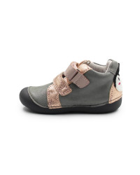 Trzewiki metaliczne dla dziewczynki na jesień d.d.step S015-62120FE metallic grey