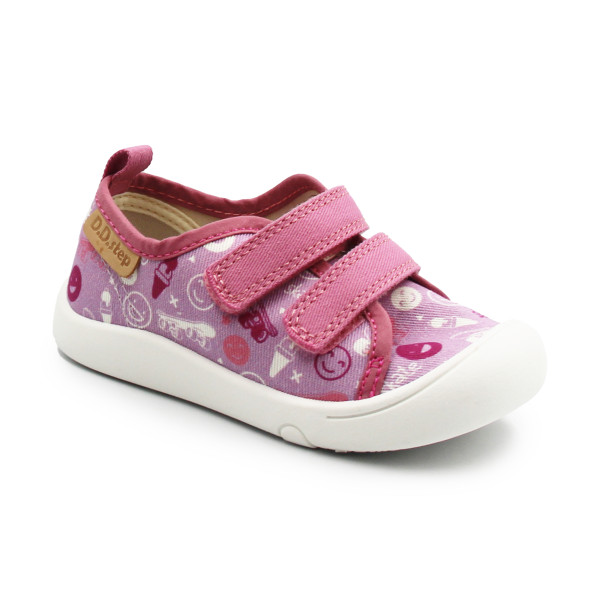 Trampki Do Szkoły i Przedszkola Dla Dziewczynki Na Rzep DD STEP C100-61432 Daisy Pink