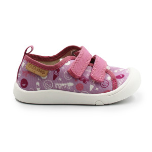 Trampki Do Szkoły i Przedszkola Dla Dziewczynki Na Rzep DD STEP C100-61432 Daisy Pink