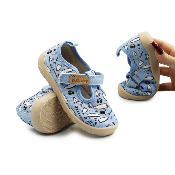 Trampki Do Przedszkola Dla Chłopczyka Niebieskie DD STEP C086-61137A Aero Blue