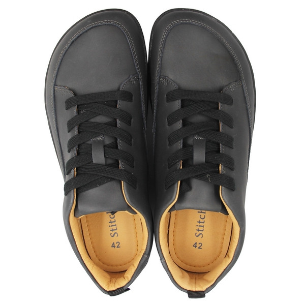 Męskie półbuty barefoot na wiosnę Stitch&Walk S088-61255B black