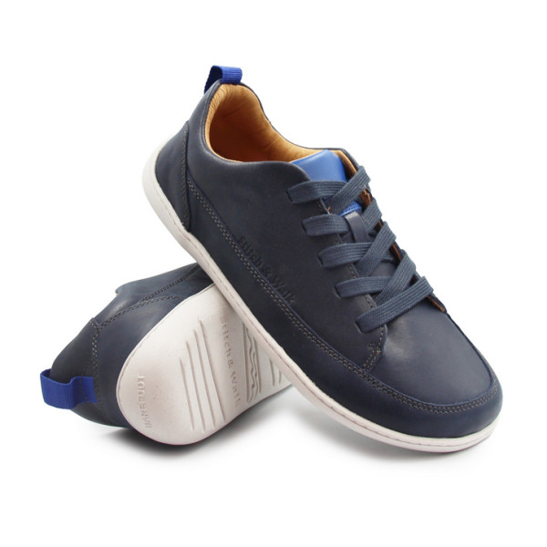 Męskie i damskie półbuty barefoot na wiosnę skóra naturalna Stitch & walk S088-61255A royal blue