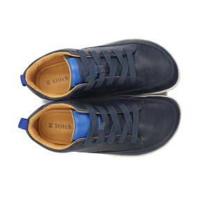 Męskie i damskie półbuty barefoot na wiosnę skóra naturalna Stitch & walk S088-61255A royal blue