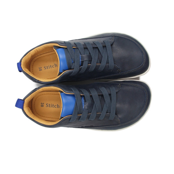Męskie i damskie półbuty barefoot na wiosnę skóra naturalna Stitch & walk S088-61255A royal blue