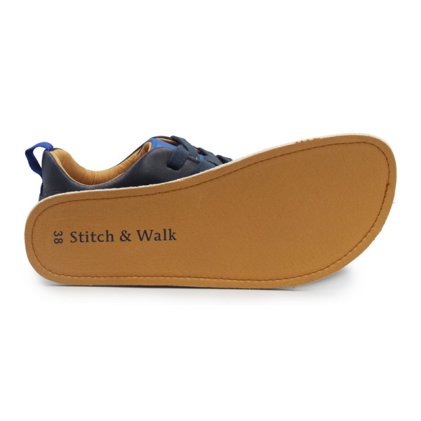 Męskie i damskie półbuty barefoot na wiosnę skóra naturalna Stitch & walk S088-61255A royal blue