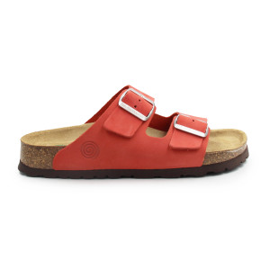 Czerwone klapki ze skóry naturalnej dla kobiet Dr Brinkmann 700696-04