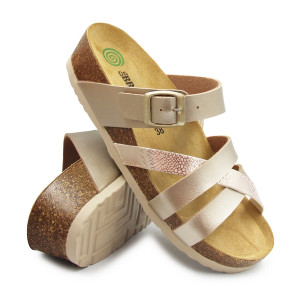 Złote klapki dla kobiet do...