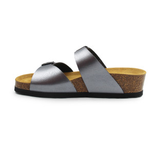 Klapki damskie na wakacje z metalicznym wzorem Dr Brinkmann 701164-09