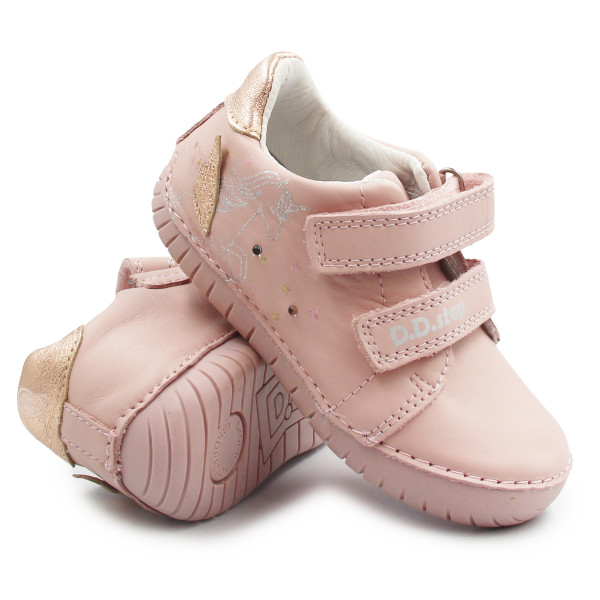 Różowe Buty Wiosenne Dla Dziewczynki Świecące LED z Jednorożcem DD STEP S050-61970AM Baby Pink