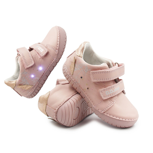Różowe Buty Wiosenne Dla Dziewczynki Świecące LED z Jednorożcem DD STEP S050-61970AM Baby Pink