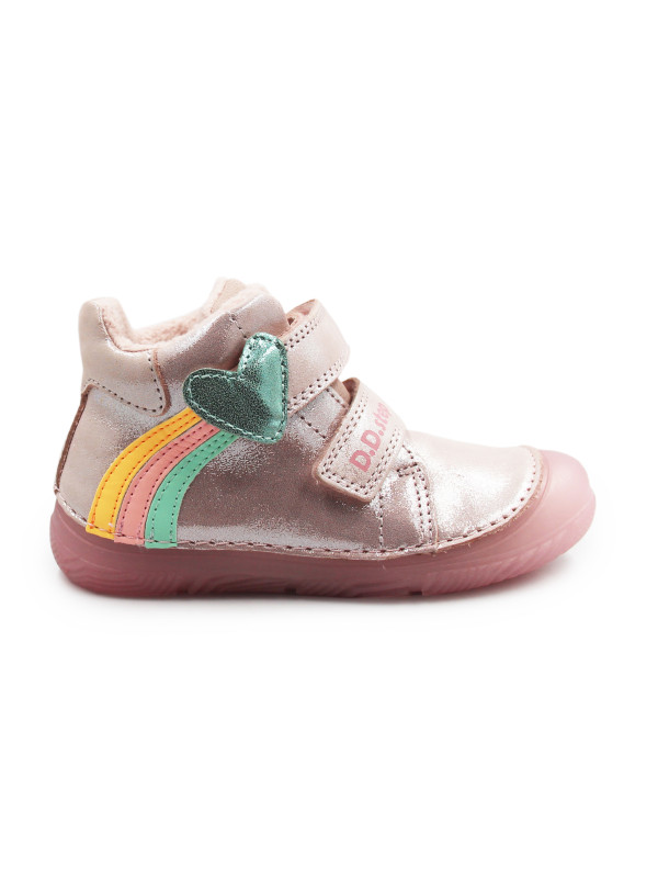 Różowe Buty Dla Dziewczynki na Jesień Świecące w Ciemności Ocieplane DD STEP A082-62750AM Rose Gold