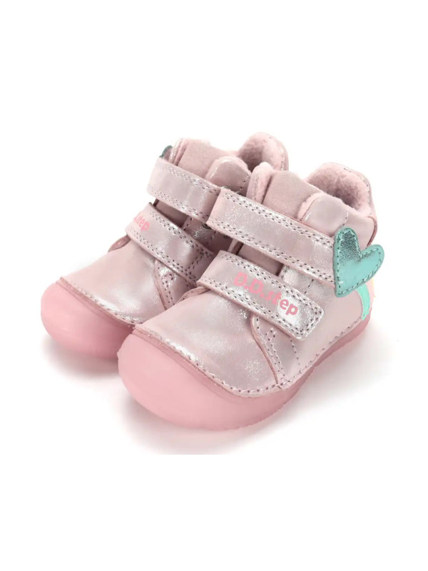 Różowe Buty Dla Dziewczynki na Jesień Świecące w Ciemności Ocieplane DD STEP A082-62750AM Rose Gold