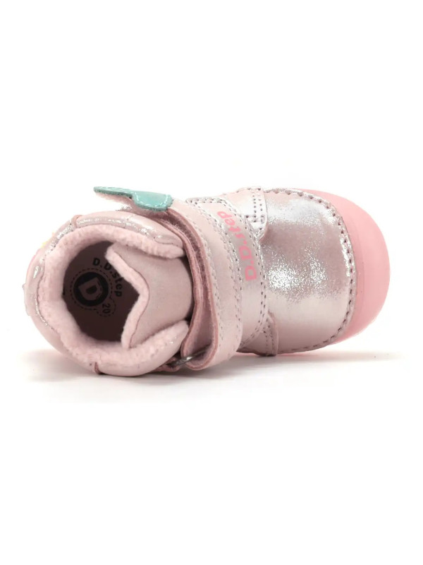 Różowe Buty Dla Dziewczynki na Jesień Świecące w Ciemności Ocieplane DD STEP A082-62750AM Rose Gold