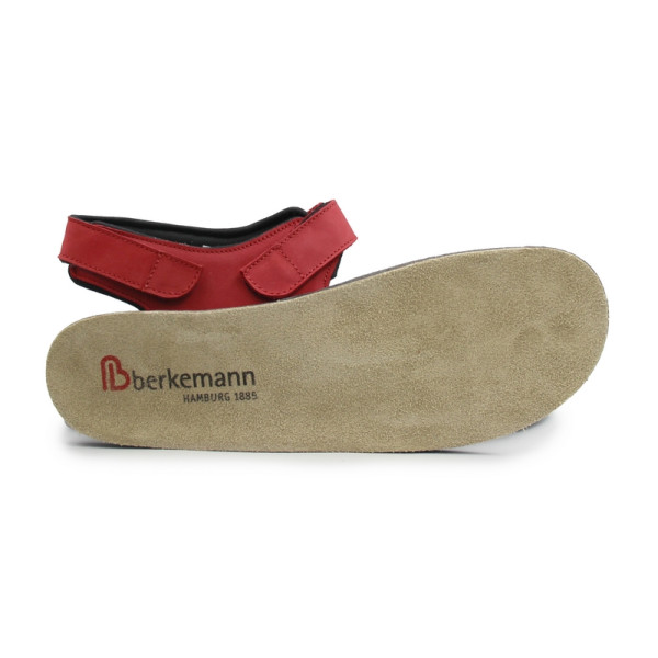 Czerwone zabudowane sandały dla seniorek szerokie Berkemann Lisabella 03121-234