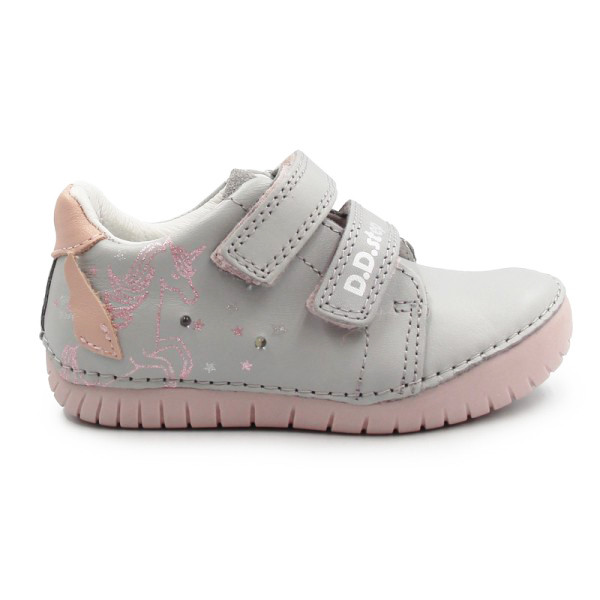 Buty Dla Dziewczynki Wiosenne Świecące LED z Jednorożcem DD STEP S050-61970 Dove Grey