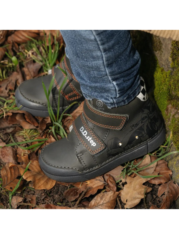 Buty Dla Chłopców Na Jesień Świecące LED DD STEP A068-62454M Marine Grey
