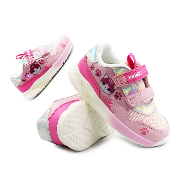 Buty Na Wiosnę dla Dziewczynek w Kotki Różowe Świecące LED Primigi 1454000