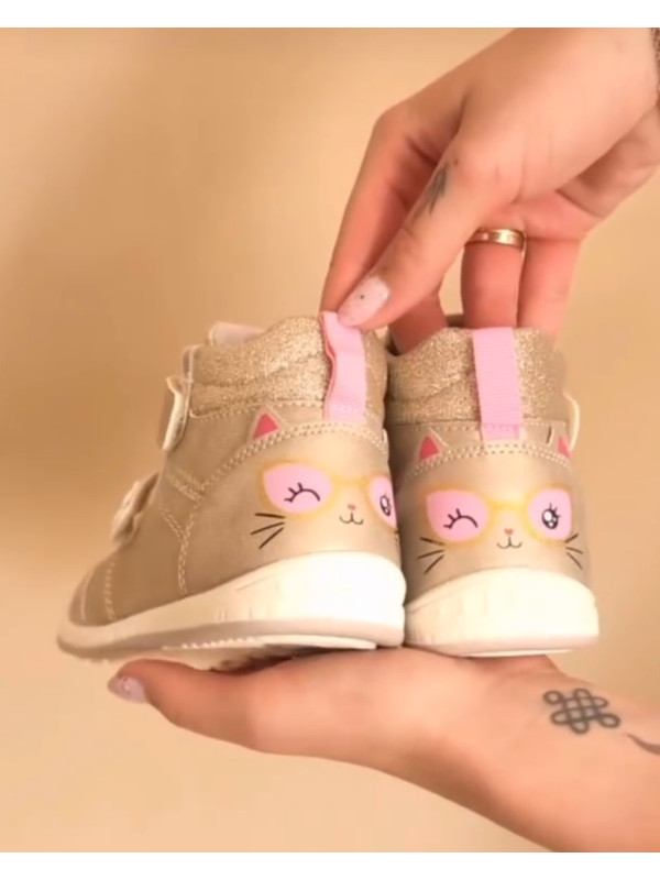 Buty Dla Dziewczynki na Jesień Kotek Wojtyłko 1T27067 Złoty