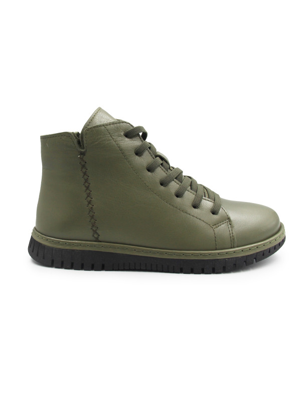 T.Sokolski MET 068-23661 khaki - botki skórzane | DlaStopy
