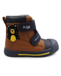 Buty Zimowe Dla Chłopczyka Ocieplane na Rzep Miś Ponte DA06-6-2143AV Chocolate