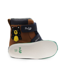 Buty Zimowe Dla Chłopczyka Ocieplane na Rzep Miś Ponte DA06-6-2143AV Chocolate