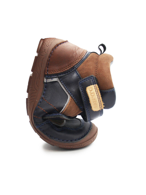 Ocieplane Buty na Jesień dla Chłopca Barefoot na Rzep DD STEP A116-62911ALZ Chocolate