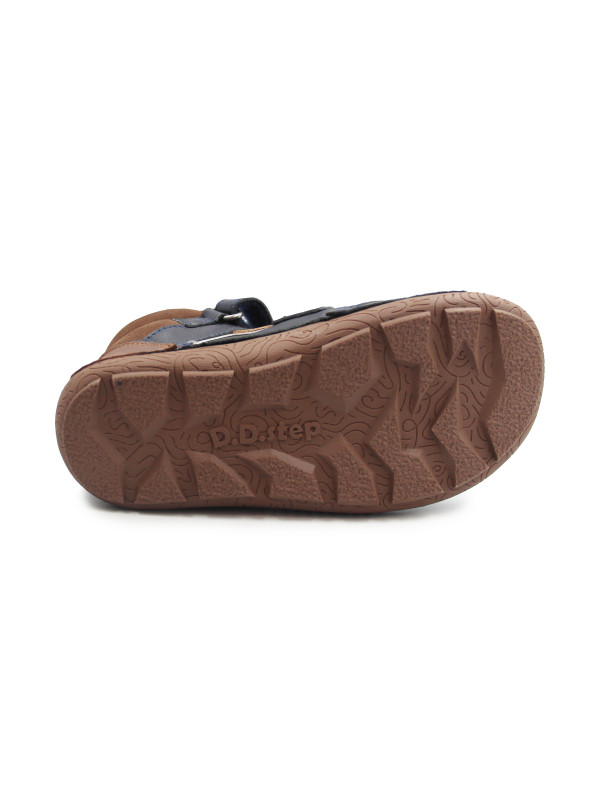 Ocieplane Buty na Jesień dla Chłopca Barefoot na Rzep DD STEP A116-62911ALZ Chocolate
