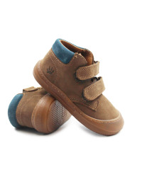 Buty na Jesień Dla Chłopca Brązowe Skórzane Barefoot na Rzep Primigi 2411044