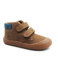 Buty na Jesień Dla Chłopca Brązowe Skórzane Barefoot na Rzep Primigi 2411044