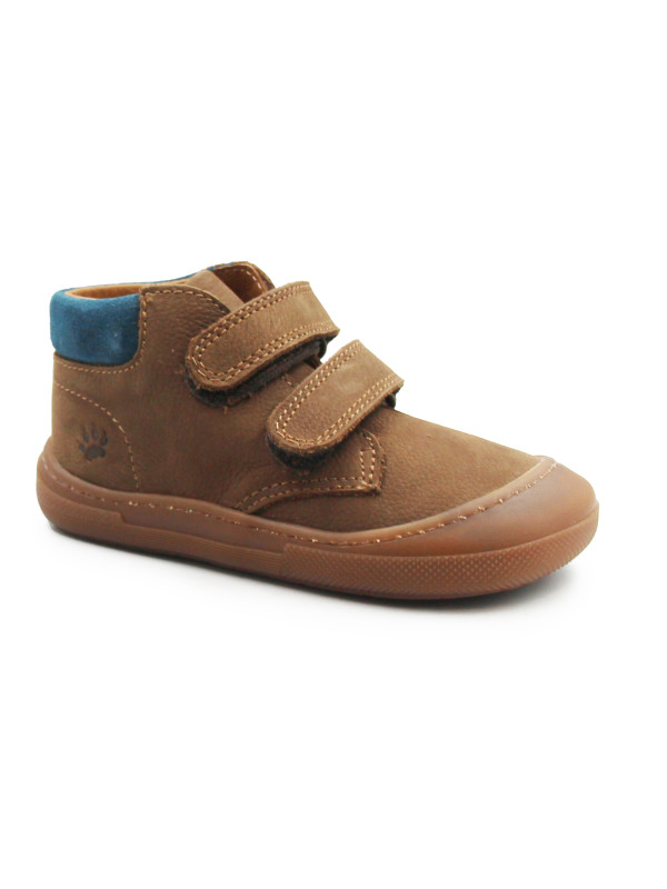 Buty na Jesień Dla Chłopca Brązowe Skórzane Barefoot na Rzep Primigi 2411044