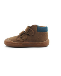 Buty na Jesień Dla Chłopca Brązowe Skórzane Barefoot na Rzep Primigi 2411044