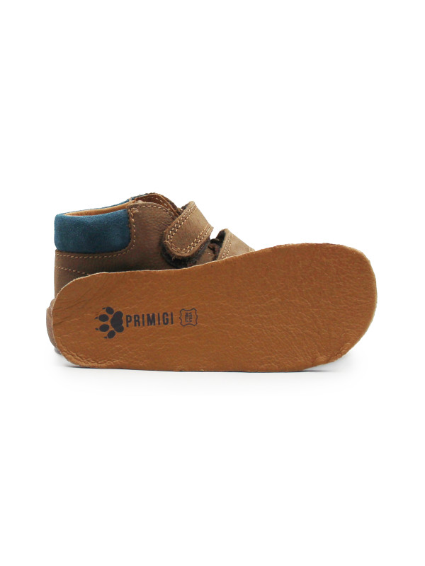 Buty na Jesień Dla Chłopca Brązowe Skórzane Barefoot na Rzep Primigi 2411044